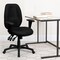Flash Furniture High Back Black Fabric Multifunction Ergonomic Executive Swivel Office Chair with Adjustable Arms